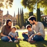 familia disfrutando un día soleado en el Parque O'Donnell de Alcalá de Henares